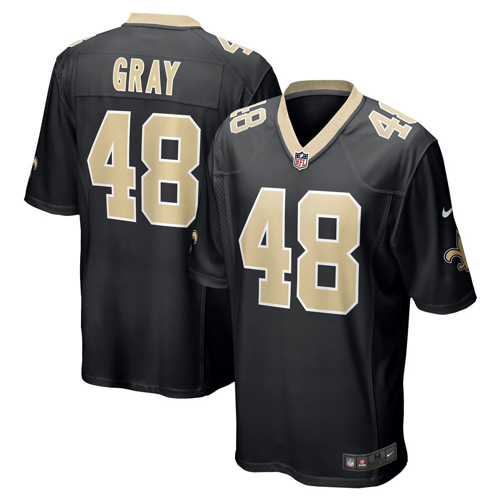 Men's Jt Gray New Orleans Saints Game Jersey Black - Luxwoo.com