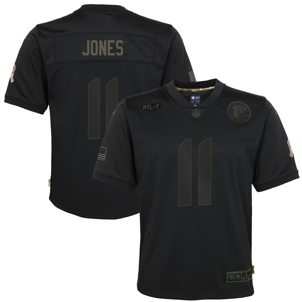 Men's Julio Jones Atlanta Falcons Youth 2020 Salute To Service Game Jersey Black