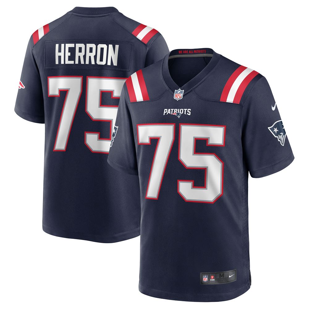 Men's Justin Herron New England Patriots Team Game Jersey Navy - Luxwoo.com