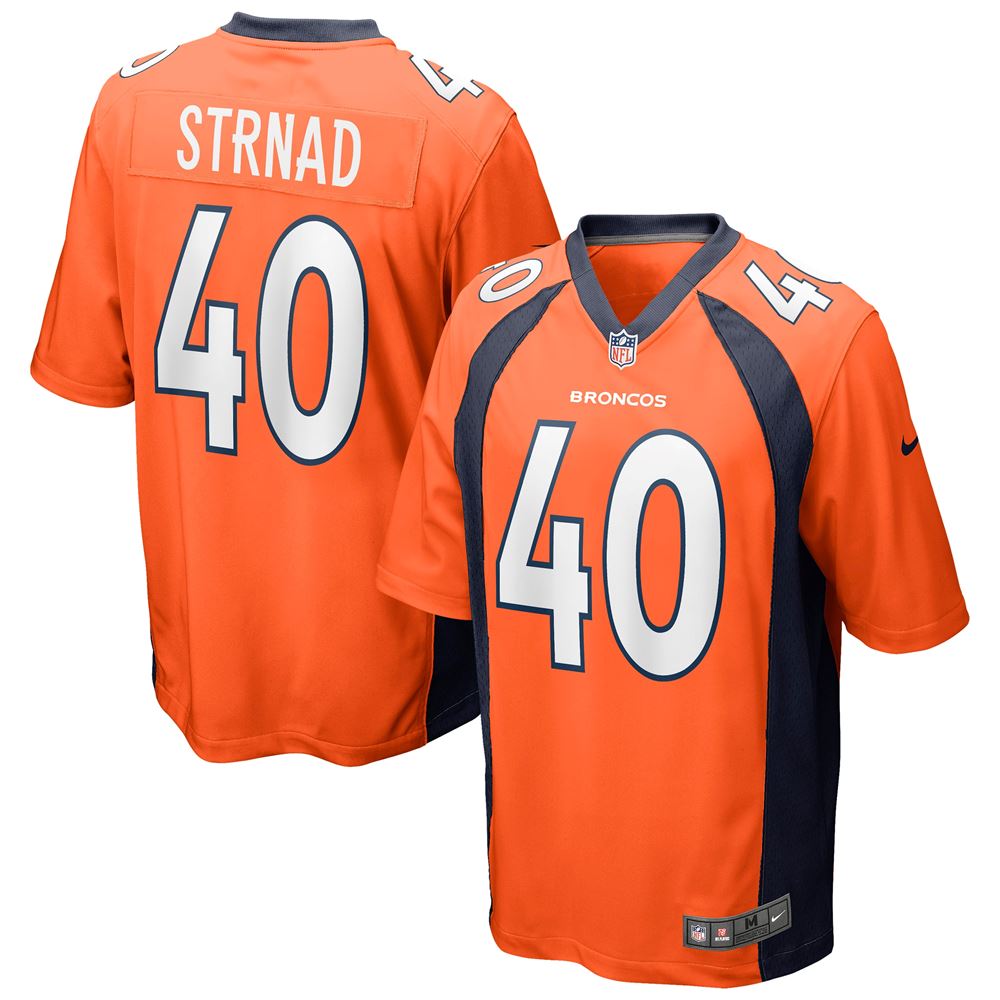 Men's Justin Strnad Denver Broncos Game Jersey Orange