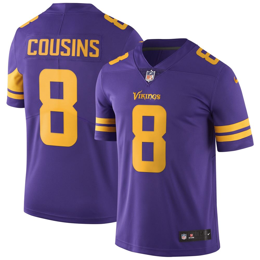 Men's Kirk Cousins Minnesota Vikings Color Rush Vapor Untouchable Limited Jersey Purple