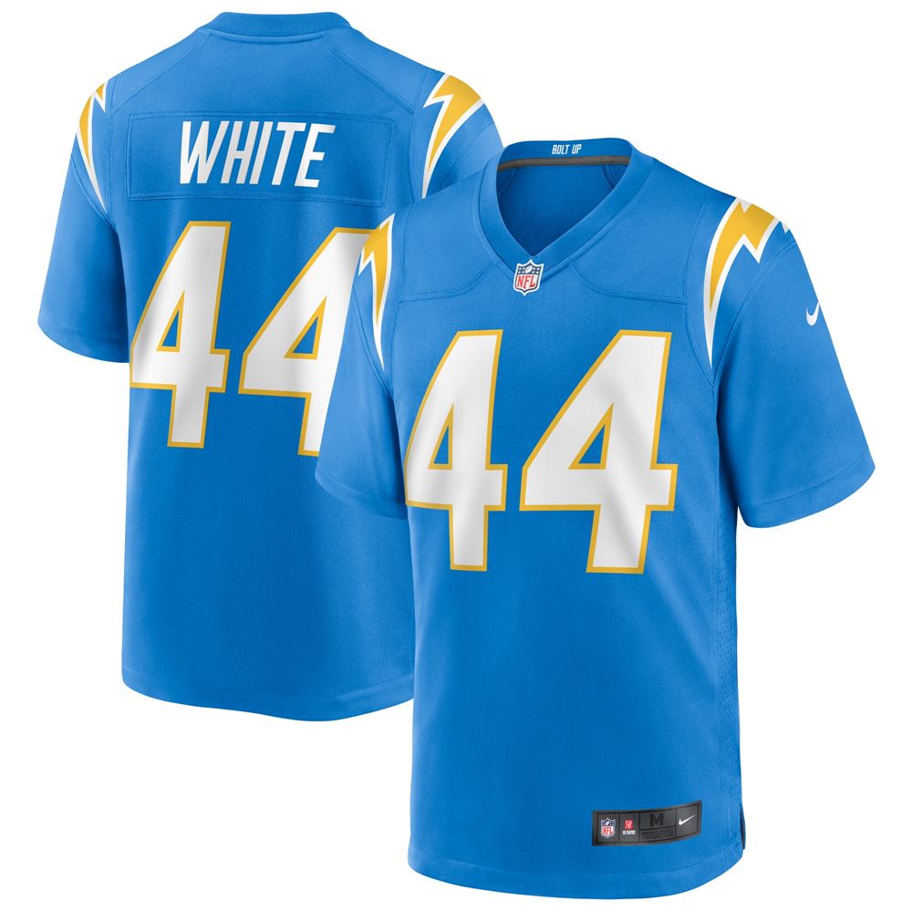 Men's Kyzir White Los Angeles Chargers Game Jersey Powder Blue