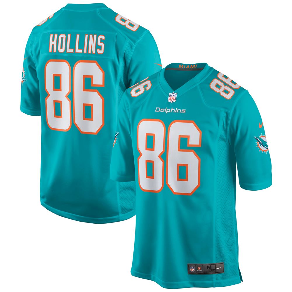 Men's Mack Hollins Miami Dolphins Game Jersey Aqua