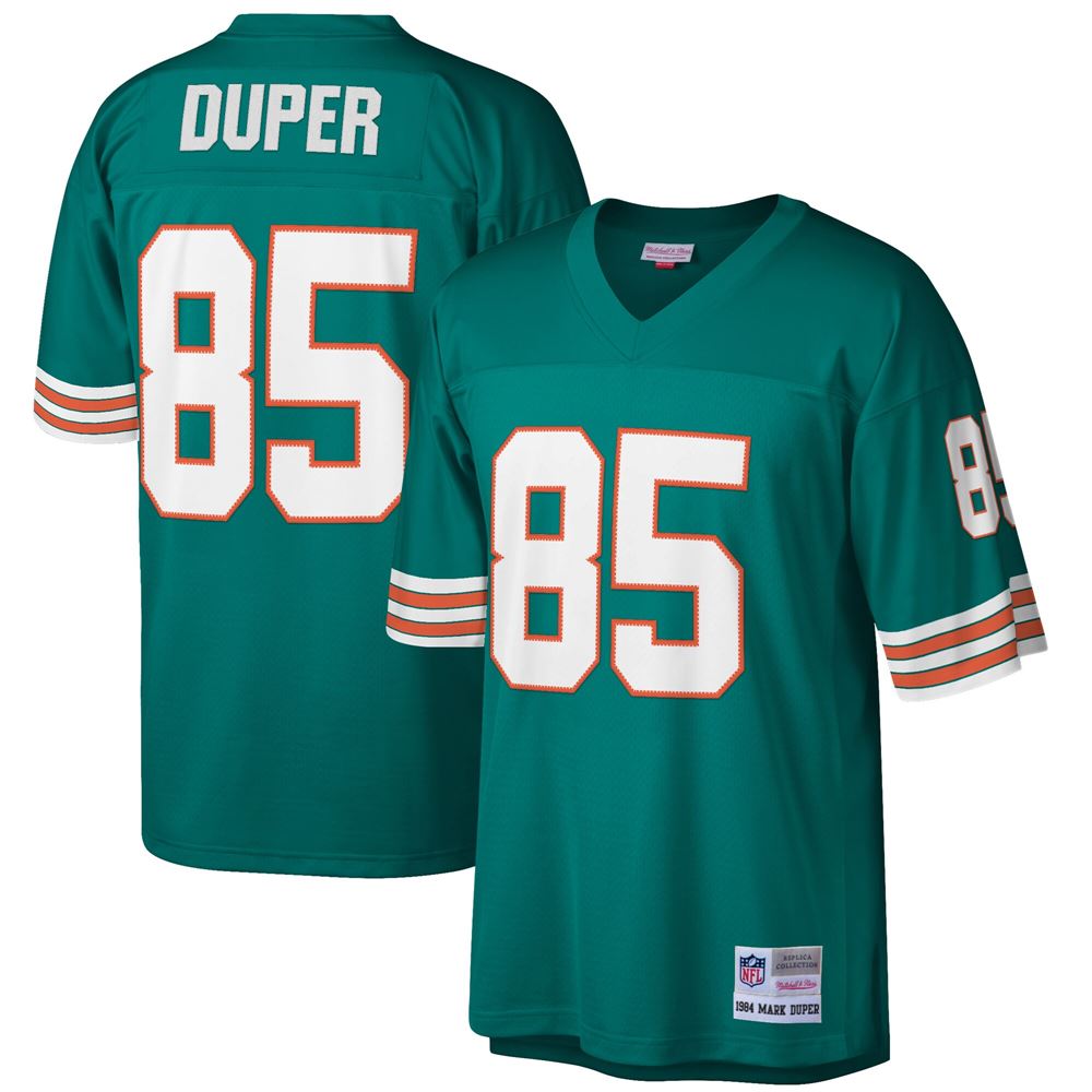 Men's Mark Duper Miami Dolphins Retired Player Legacy Replica Jersey Aqua