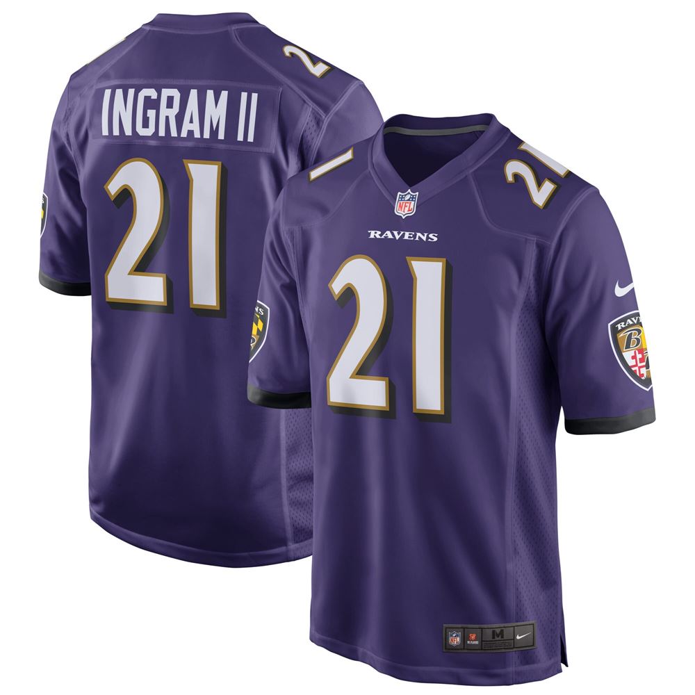 Men's Mark Ingram Baltimore Ravens Game Player Jersey Purple