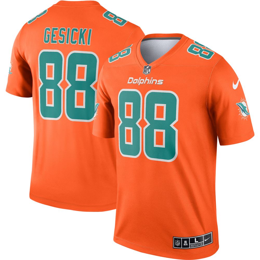 Men's Mike Gesicki Miami Dolphins Inverted Legend Jersey Orange