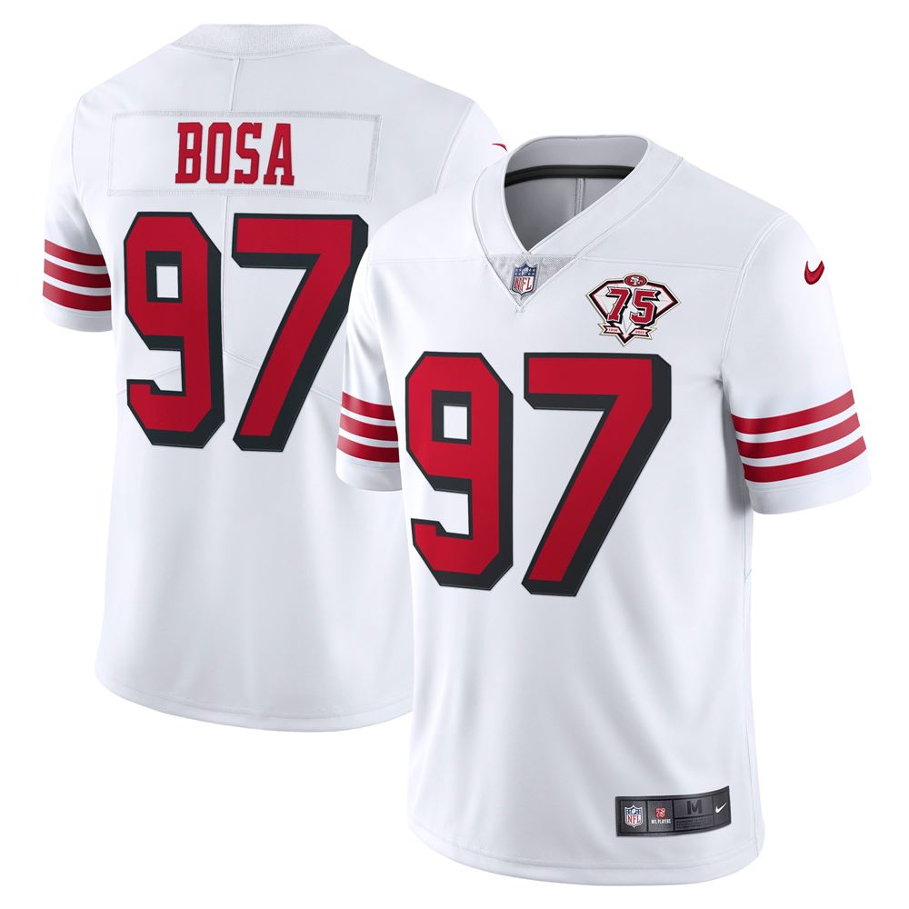 Men's Nick Bosa San Francisco 49ers 75th Anniversary 2nd Alternate Vapor Limited Jersey White