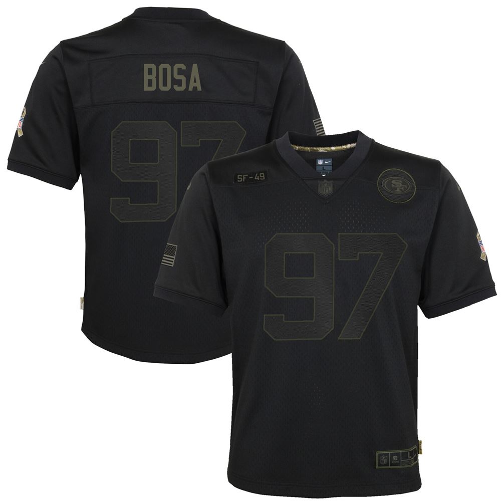 Men's Nick Bosa San Francisco 49ers Youth 2020 Salute To Service Game Jersey Black