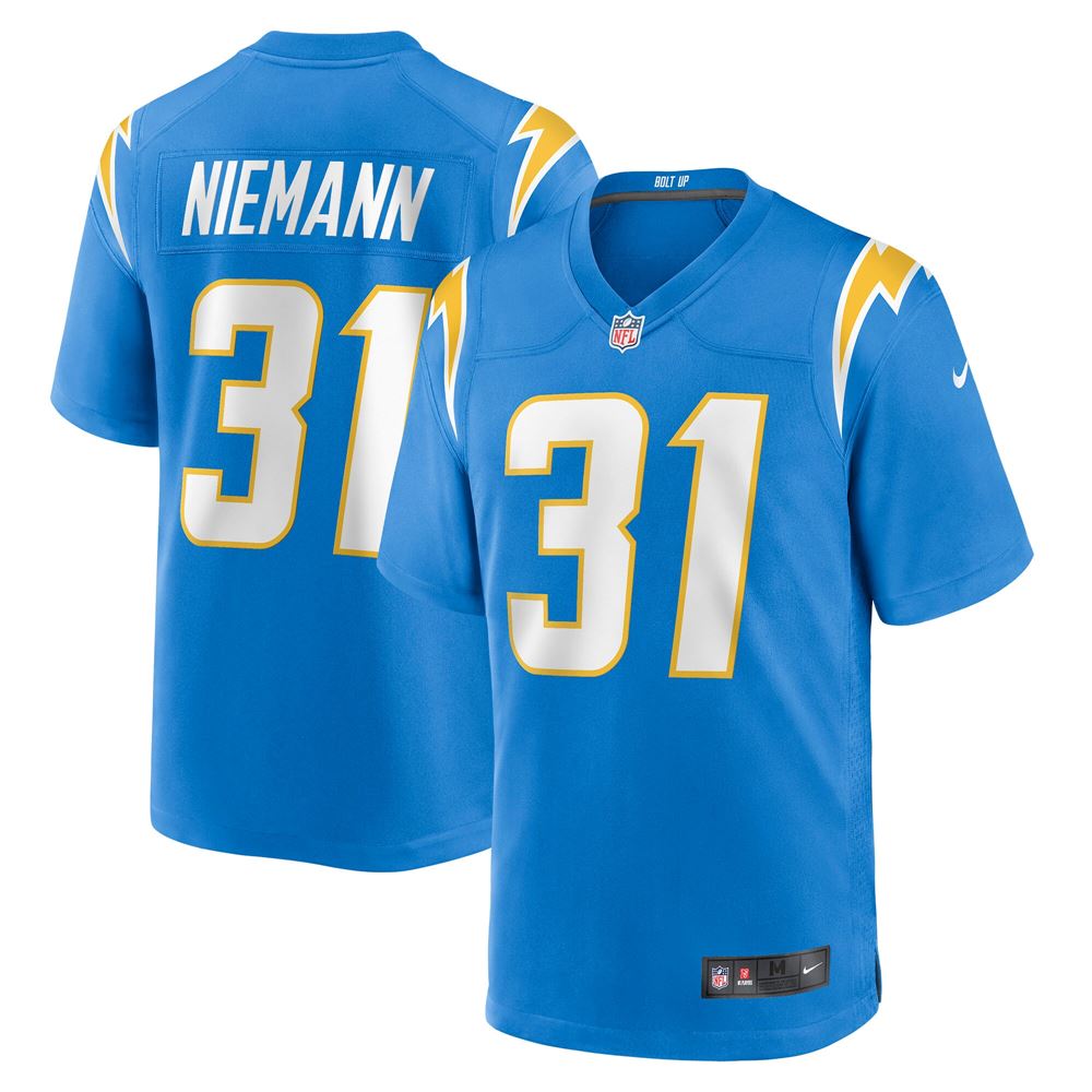Men's Nick Niemann Los Angeles Chargers Game Player Jersey Powder Blue