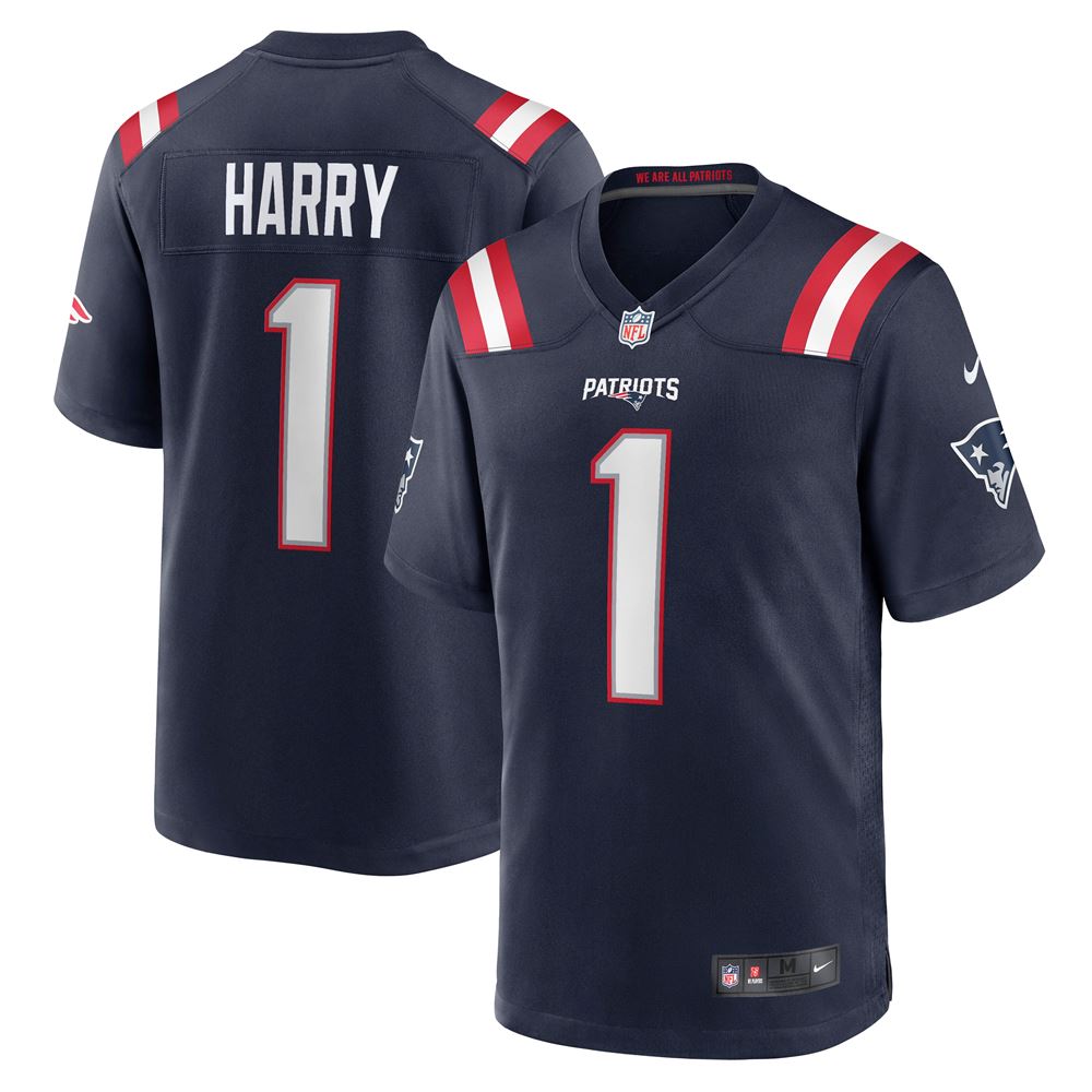 Men's Nkeal Harry New England Patriots Game Player Jersey Navy