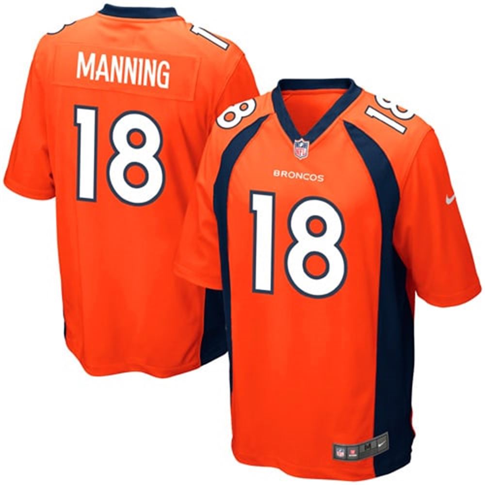 Men's Peyton Manning Denver Broncos Youth Team Color Game Jersey Orange