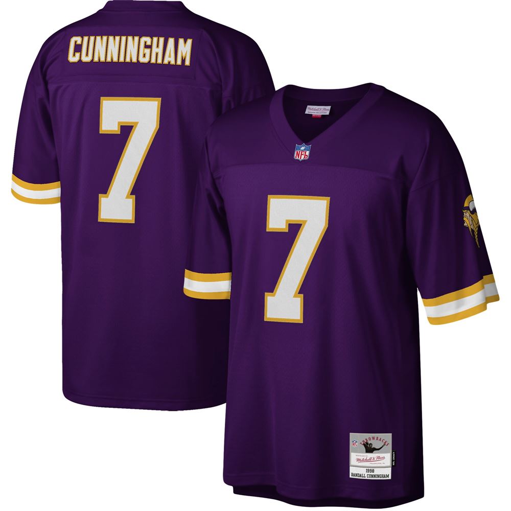 Men's Randall Cunningham Minnesota Vikings 1998 Legacy Replica Jersey Purple