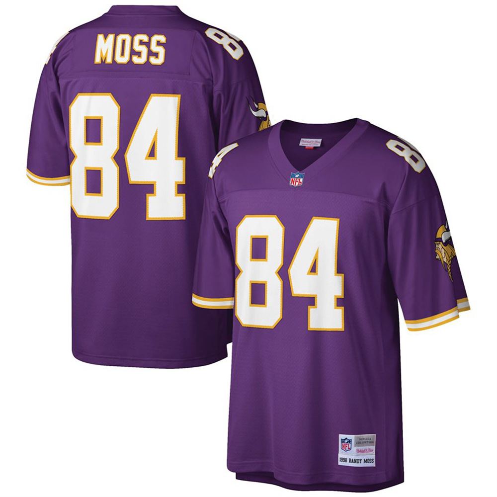 Men's Randy Moss Minnesota Vikings Big Tall 1998 Retired Player Replica Jersey Purple