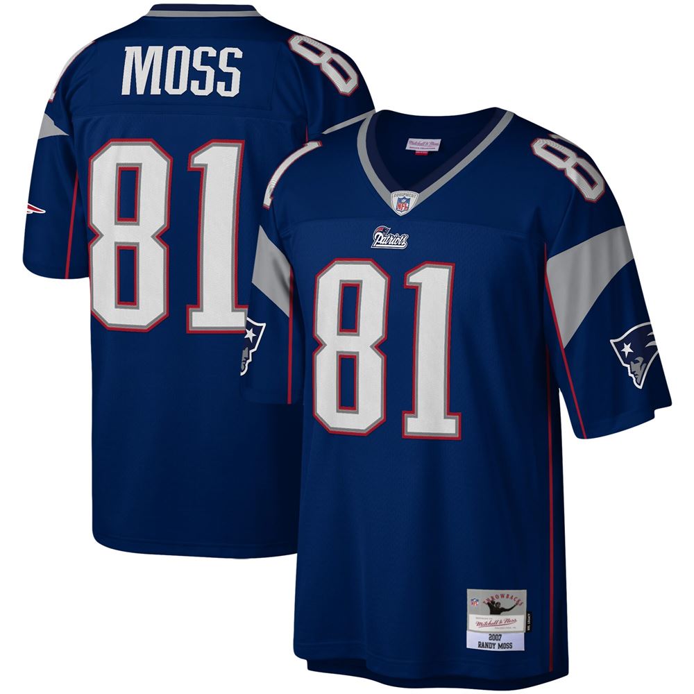 Men's Randy Moss New England Patriots Legacy Replica Jersey Navy ...