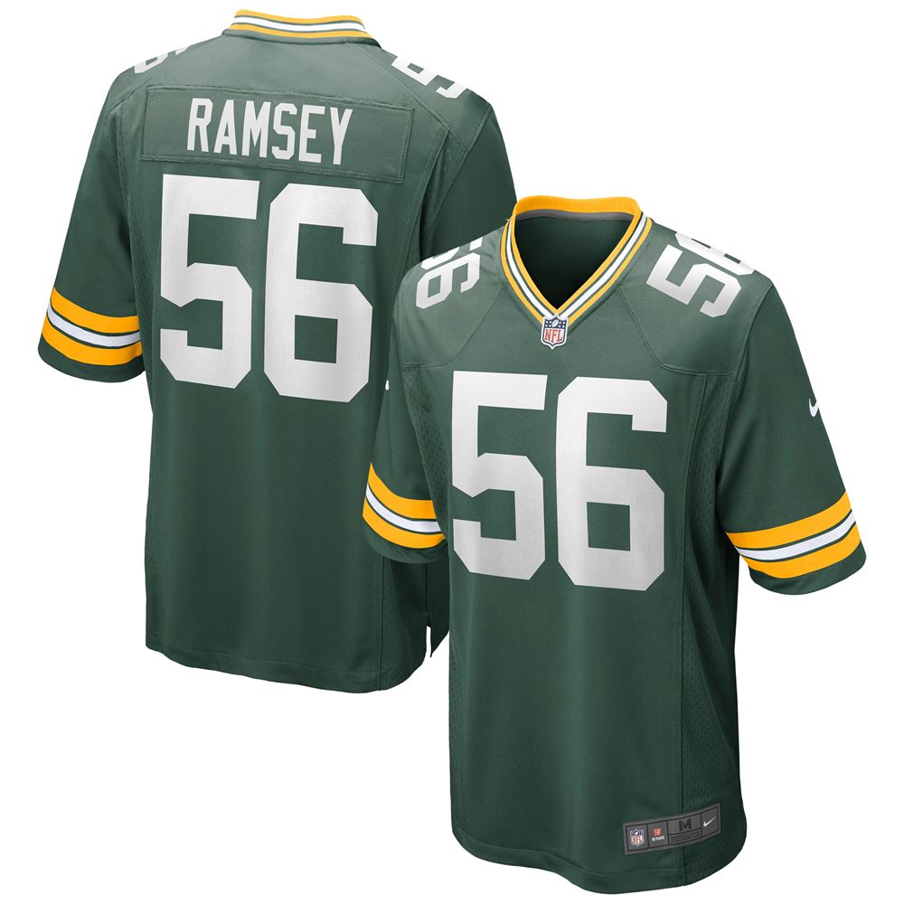Men's Randy Ramsey Green Bay Packers Game Jersey Green