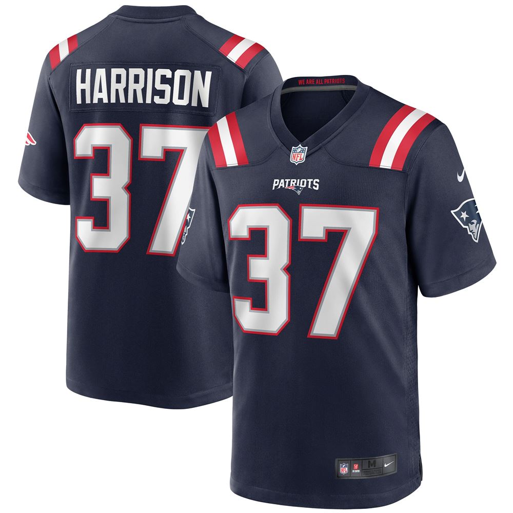 Men's Rodney Harrison New England Patriots Game Retired Player Jersey Navy