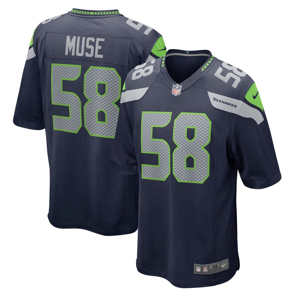 Men's Tanner Muse Seattle Seahawks Game Player Jersey College Navy