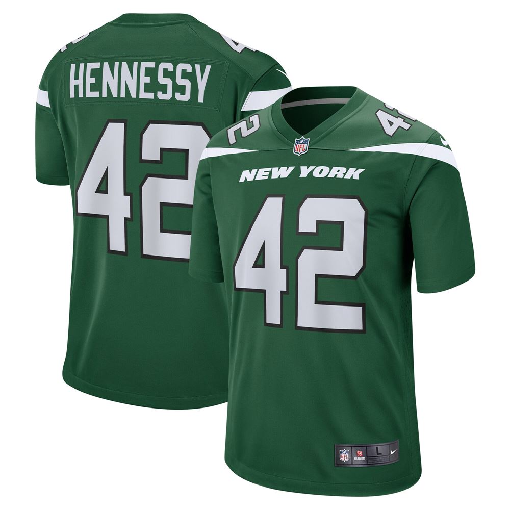 Men's Thomas Hennessy New York Jets Game Jersey Gotham Green