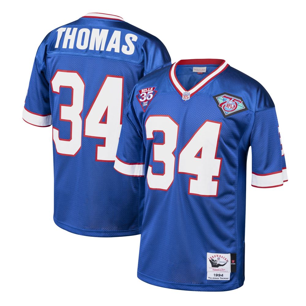 Men's Thurman Thomas Buffalo Bills 1994 Throwback Retired Player Jersey Royal