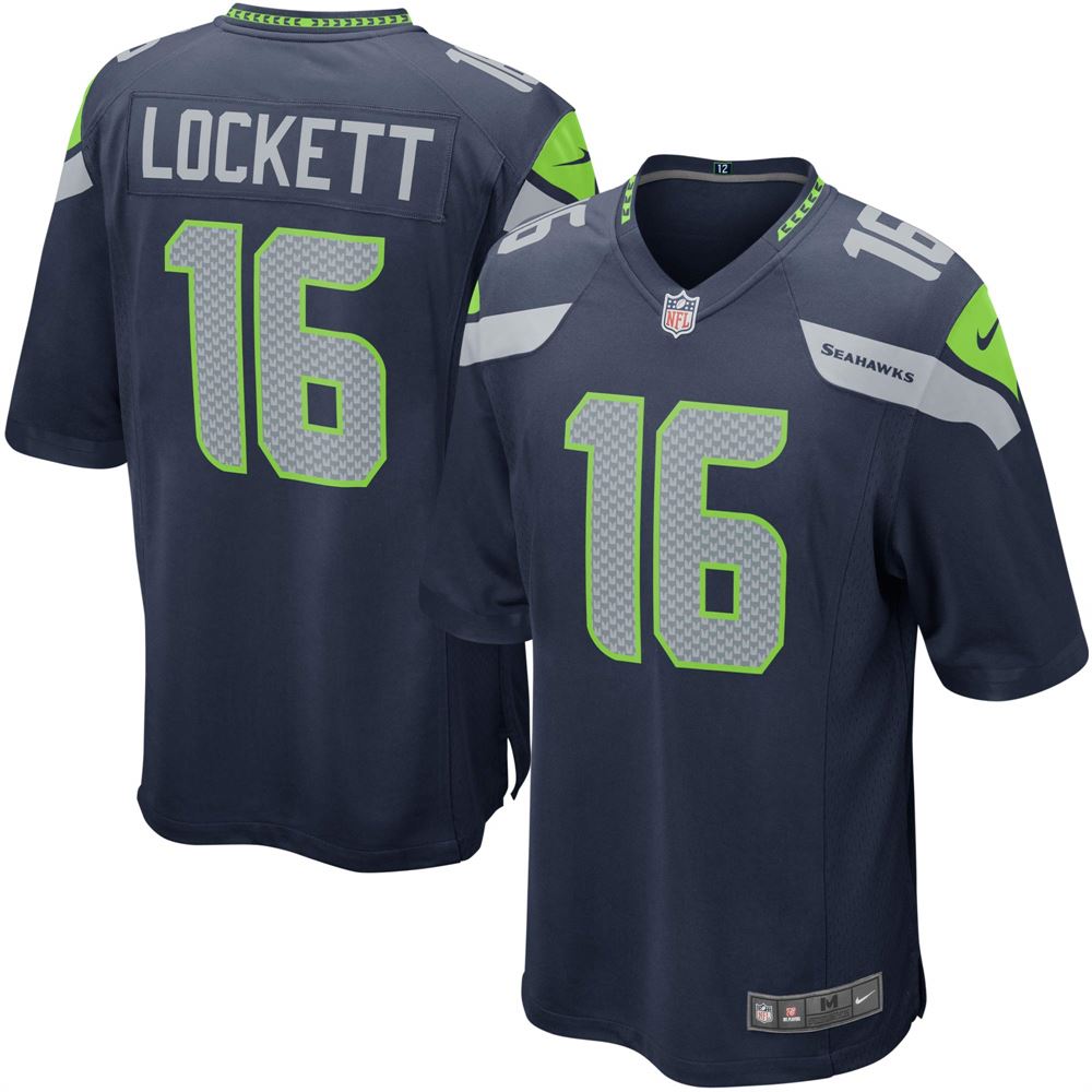 Men's Tyler Lockett Seattle Seahawks Youth Team Color Game Jersey College Navy