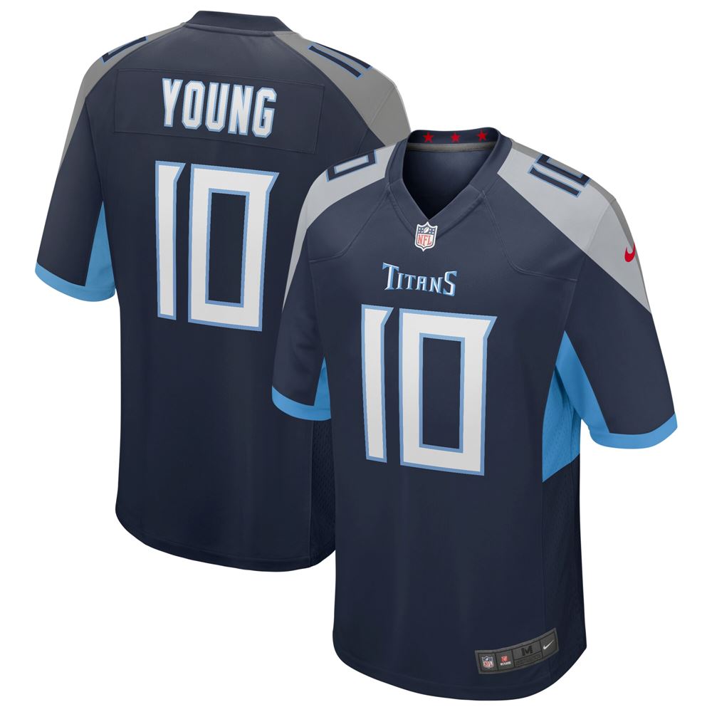 Men's Vince Young Tennessee Titans Game Retired Player Jersey Navy