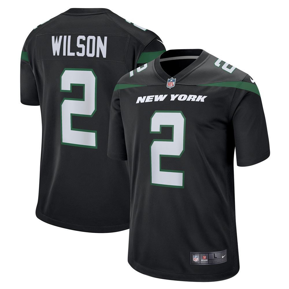 Men's Zach Wilson New York Jets Game Jersey Stealth Black