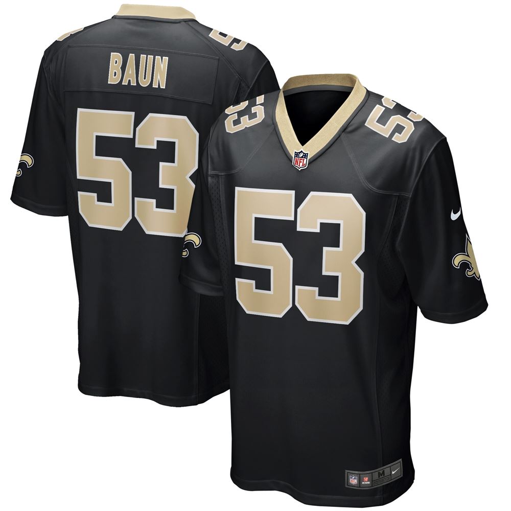 Men's Zack Baun New Orleans Saints Game Player Jersey Black