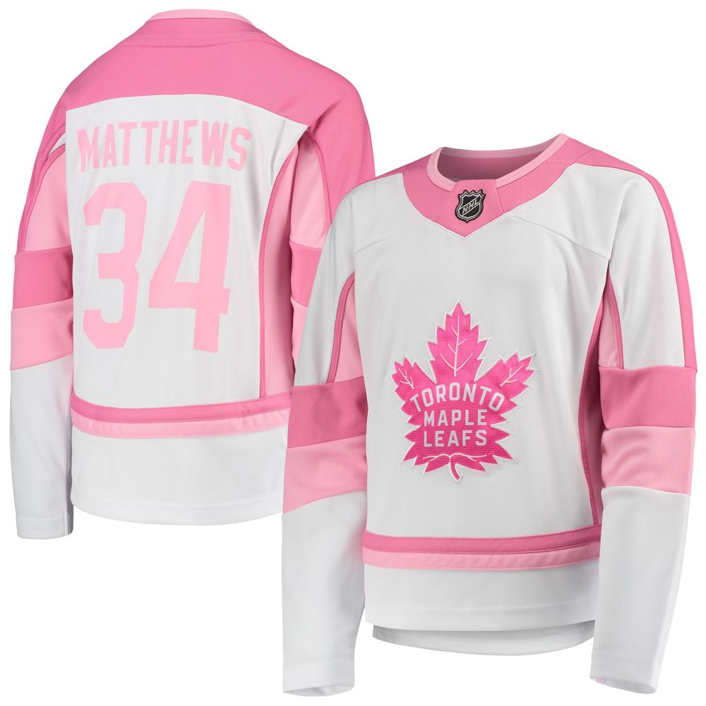Men's Auston Matthews Toronto Maple Leafs Girls Youth Fashion Player Jersey White