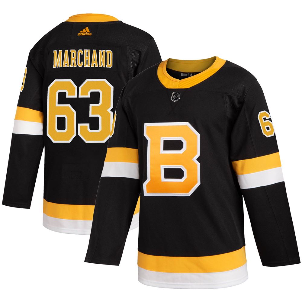 Men's Brad Marchand Boston Bruins 201920 Alternate Player Jersey Black