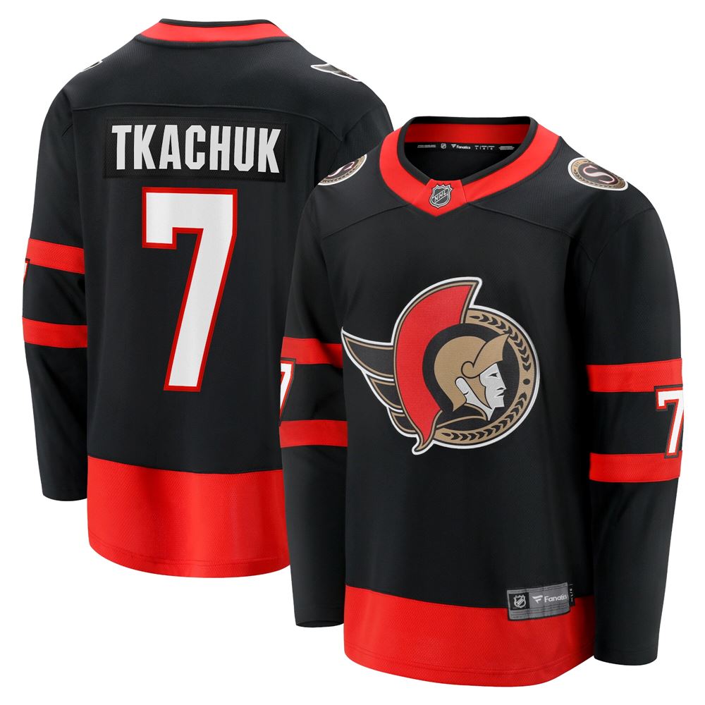 Men's Brady Tkachuk Ottawa Senators 202021 Home Premier Breakaway Player Jersey Black