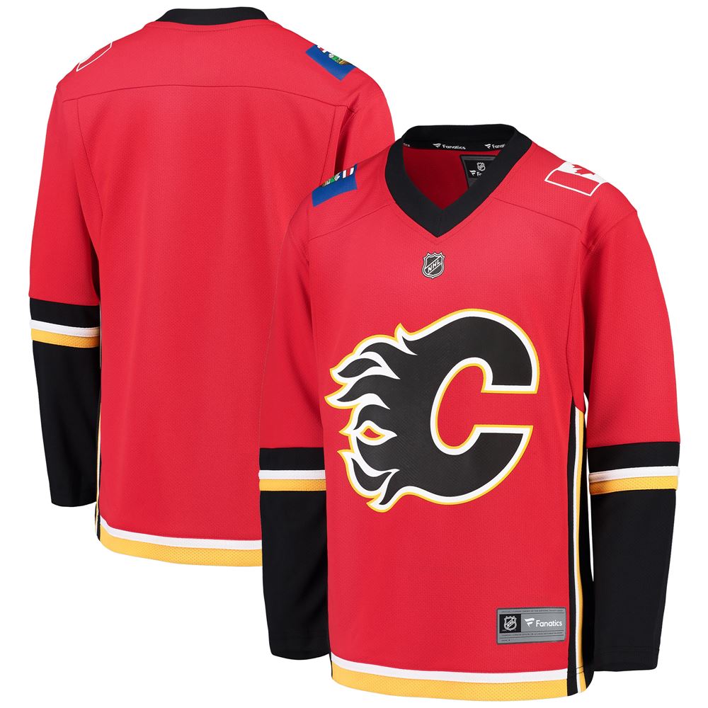 Men's Calgary Flames Youth Alternate Replica Blank Jersey Redblack