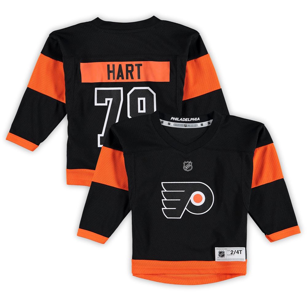 Men's Carter Hart Philadelphia Flyers Toddler 201819 Alternate Replica Player Jersey Black