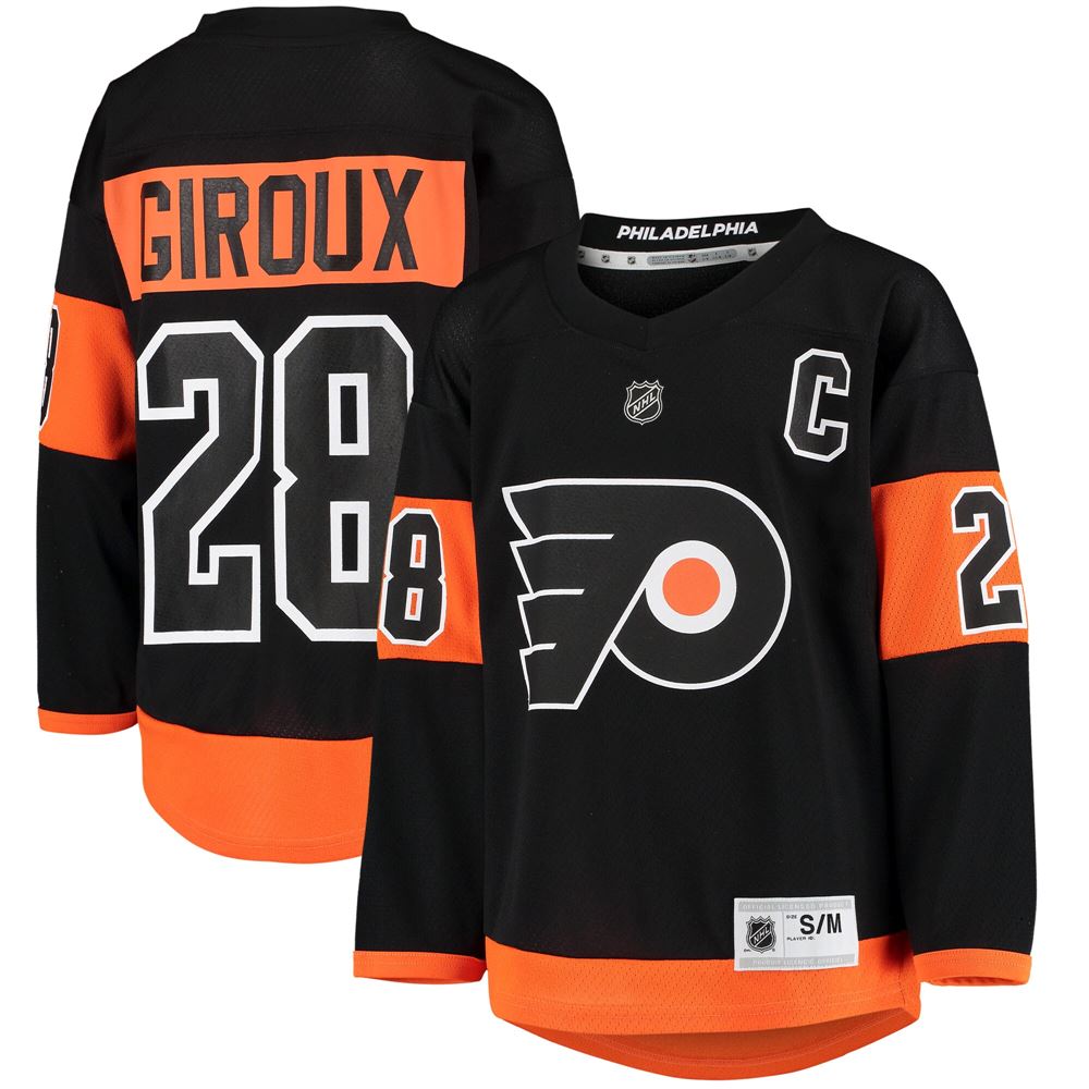 Men's Claude Giroux Philadelphia Flyers Youth 201819 Alternate Replica Player Jersey Black