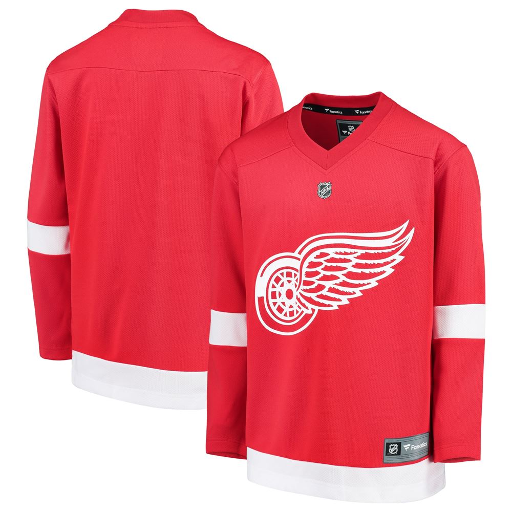 Men's Detroit Red Wings Youth Home Replica Blank Jersey Red