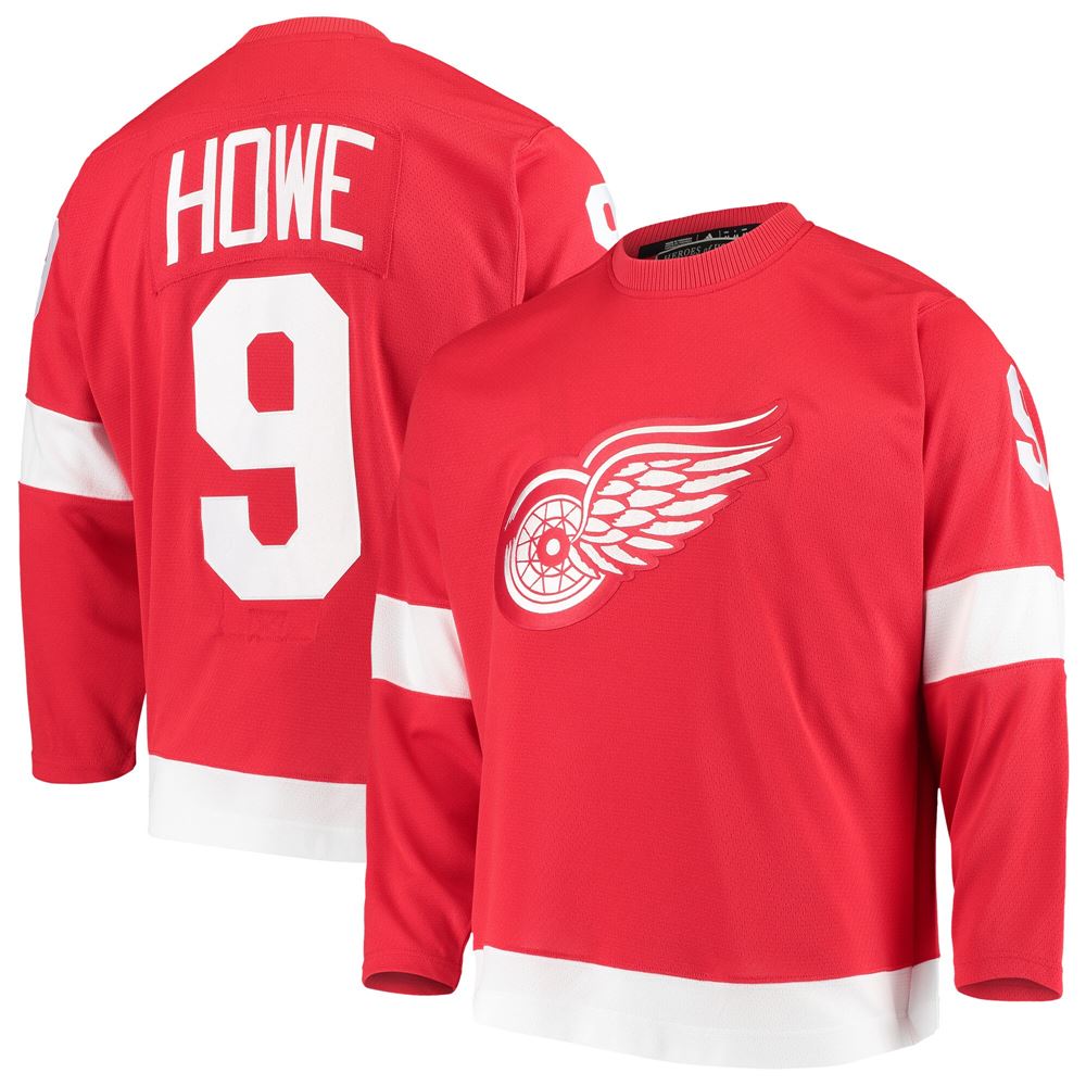 Men's Gordie Howe Detroit Red Wings Heroes Of Hockey Throwback Jersey Red