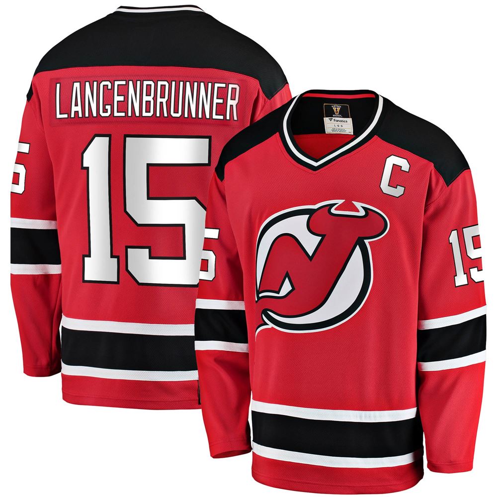 Men's Jamie Langenbrunner New Jersey Devils Premier Breakaway Retired Player Jersey Red