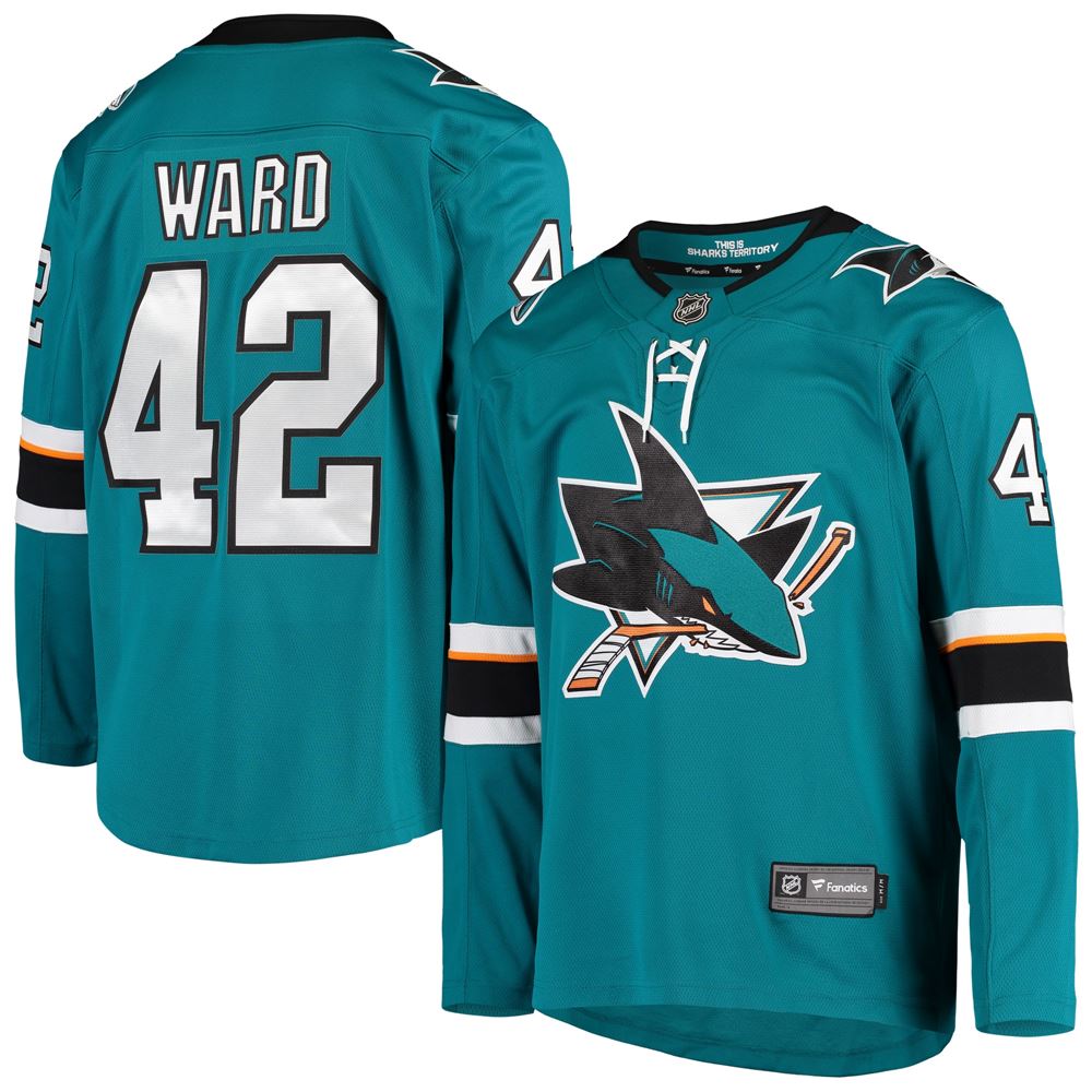 Men's Joel Ward San Jose Sharks Breakaway Home Player Jersey Teal