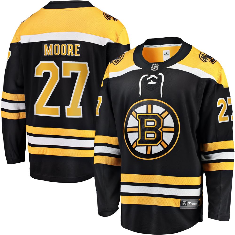Men's John Moore Boston Bruins Home Breakaway Player Jersey Black