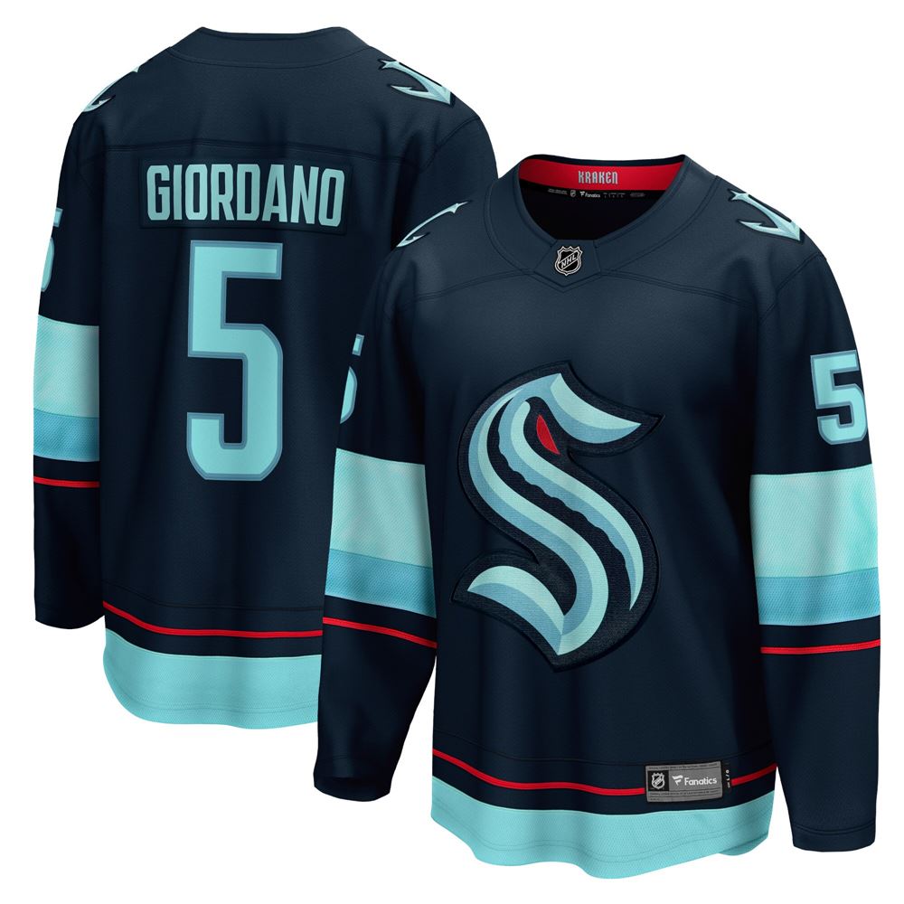 Men's Mark Giordano Seattle Kraken Home Breakaway Player Jersey Navy