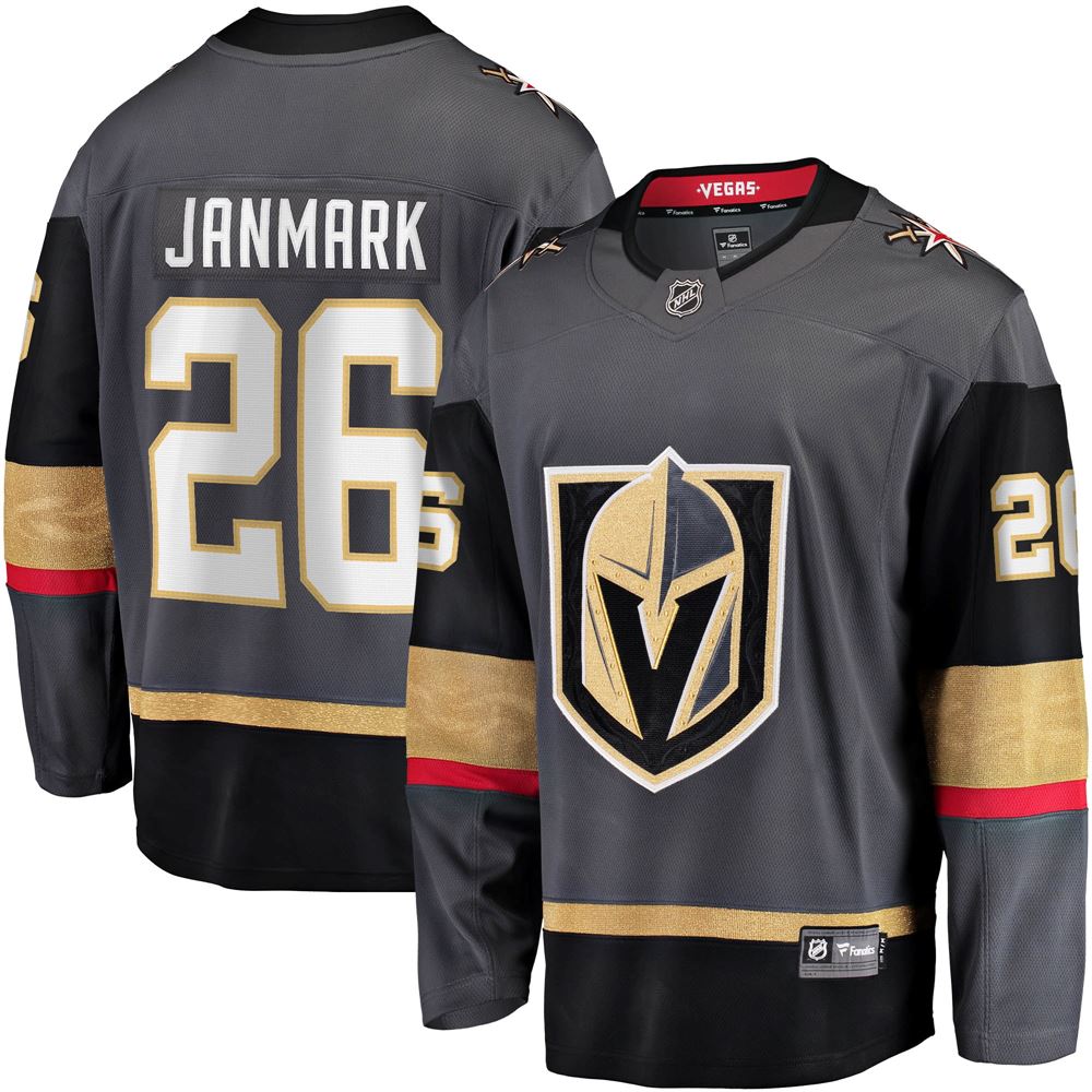 Men's Mattias Janmark Vegas Golden Knights 201718 Home Breakaway Replica Jersey Gray