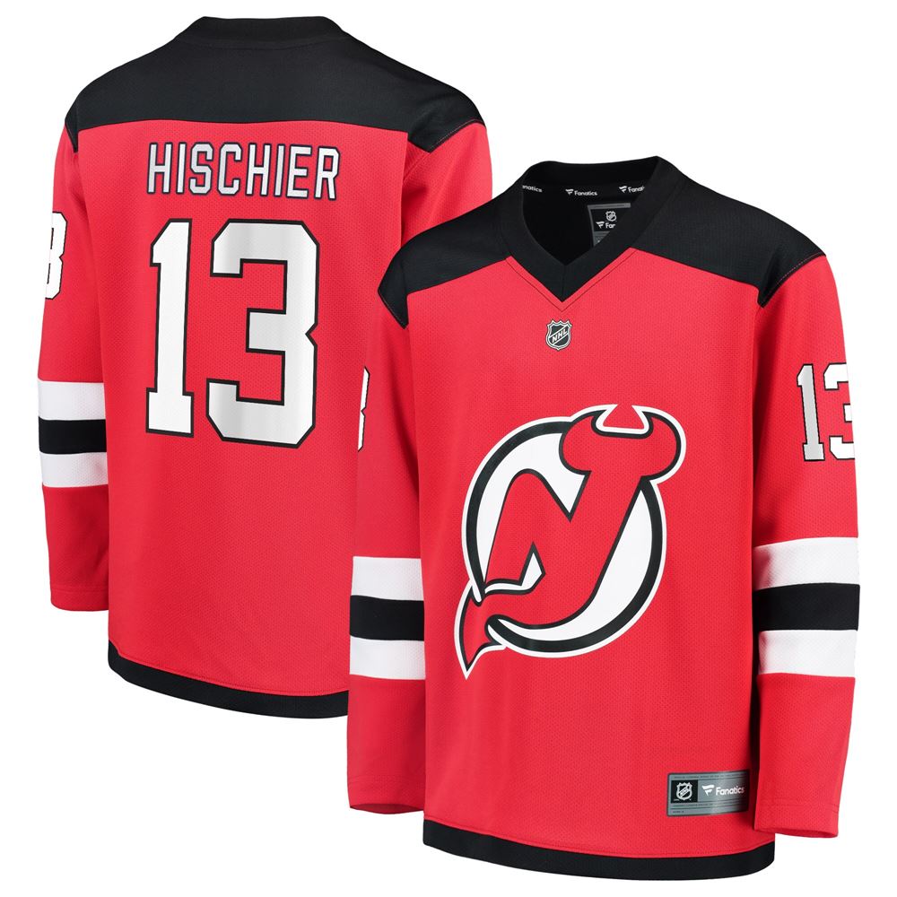 Men's Nico Hischier New Jersey Devils Youth Replica Player Jersey Red