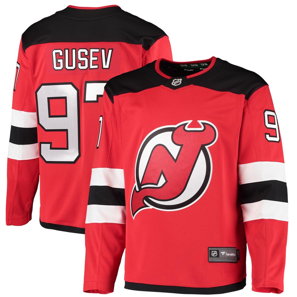 Men's Nikita Gusev New Jersey Devils 202021 Home Breakaway Player Jersey Red