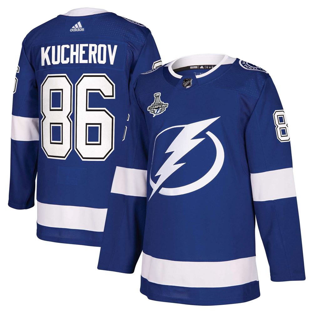 Men's Nikita Kucherov Tampa Bay Lightning 2021 Stanley Cup Champions Player Jersey Blue