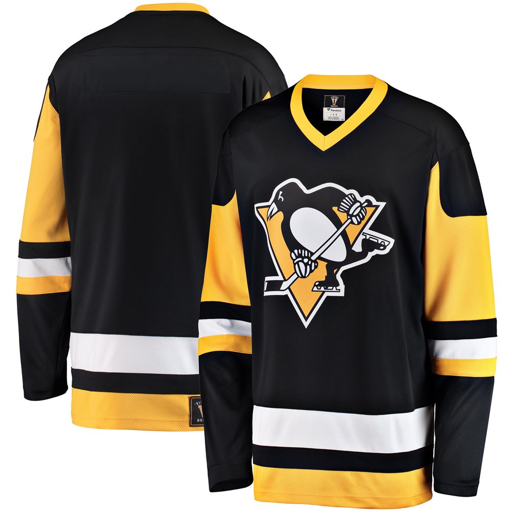 Men's Pittsburgh Penguins Premier Breakaway Heritage Blank Jersey Black