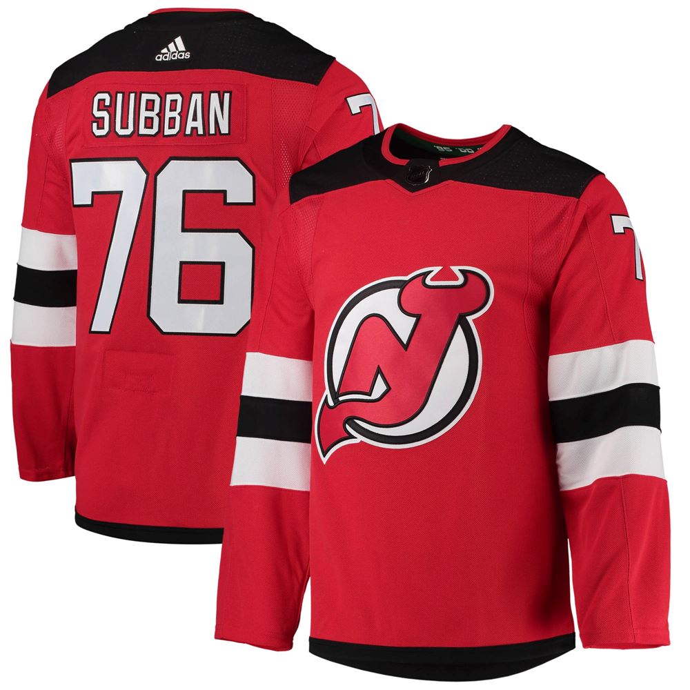 Men's Pk Subban New Jersey Devils Home Primegreen Pro Player Jersey Red