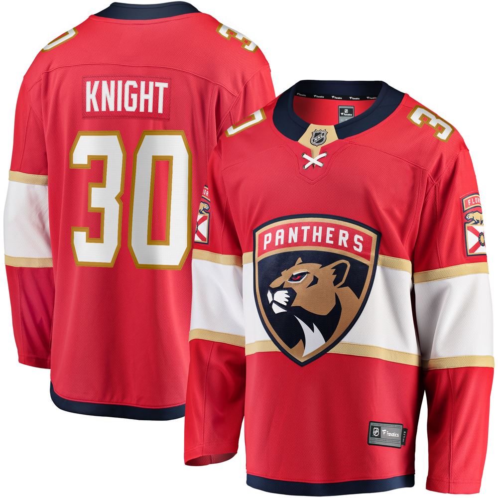Men's Spencer Knight Florida Panthers 201718 Home Breakaway Replica Jersey Red
