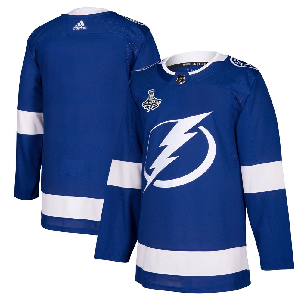Men's Tampa Bay Lightning 2021 Stanley Cup Champions Patch Jersey Blue