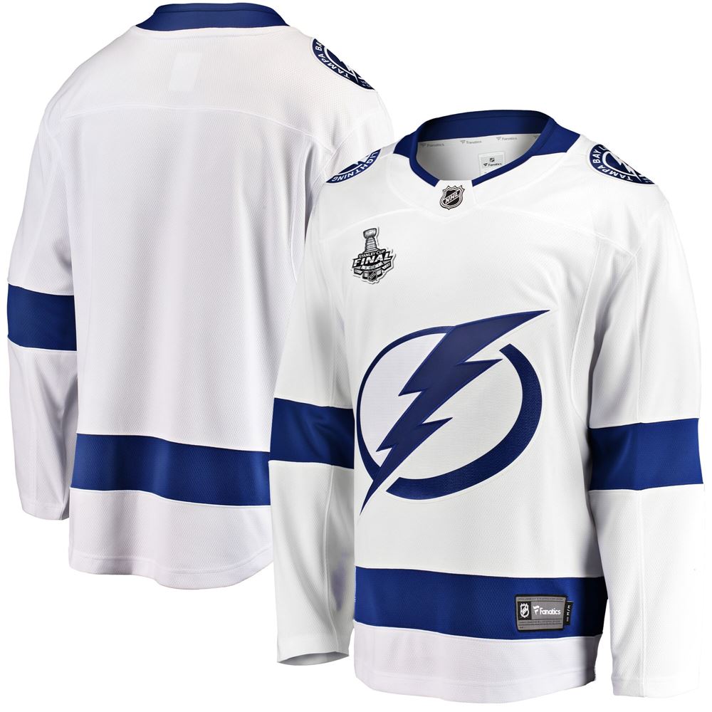 Men's Tampa Bay Lightning Away 2021 Stanley Cup Final Bound Breakaway Jersey White