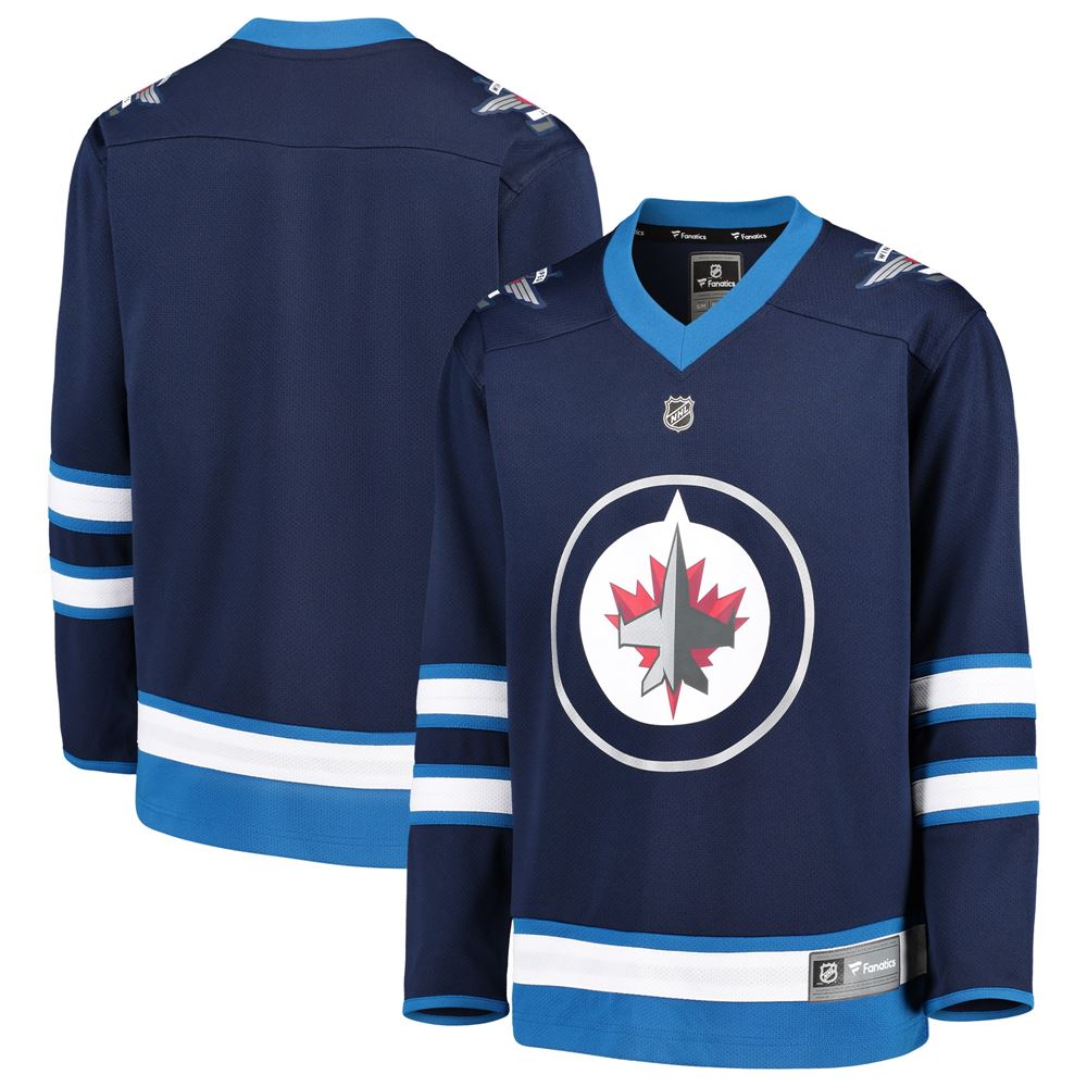 Men's Winnipeg Jets Youth Home Replica Blank Jersey Blue