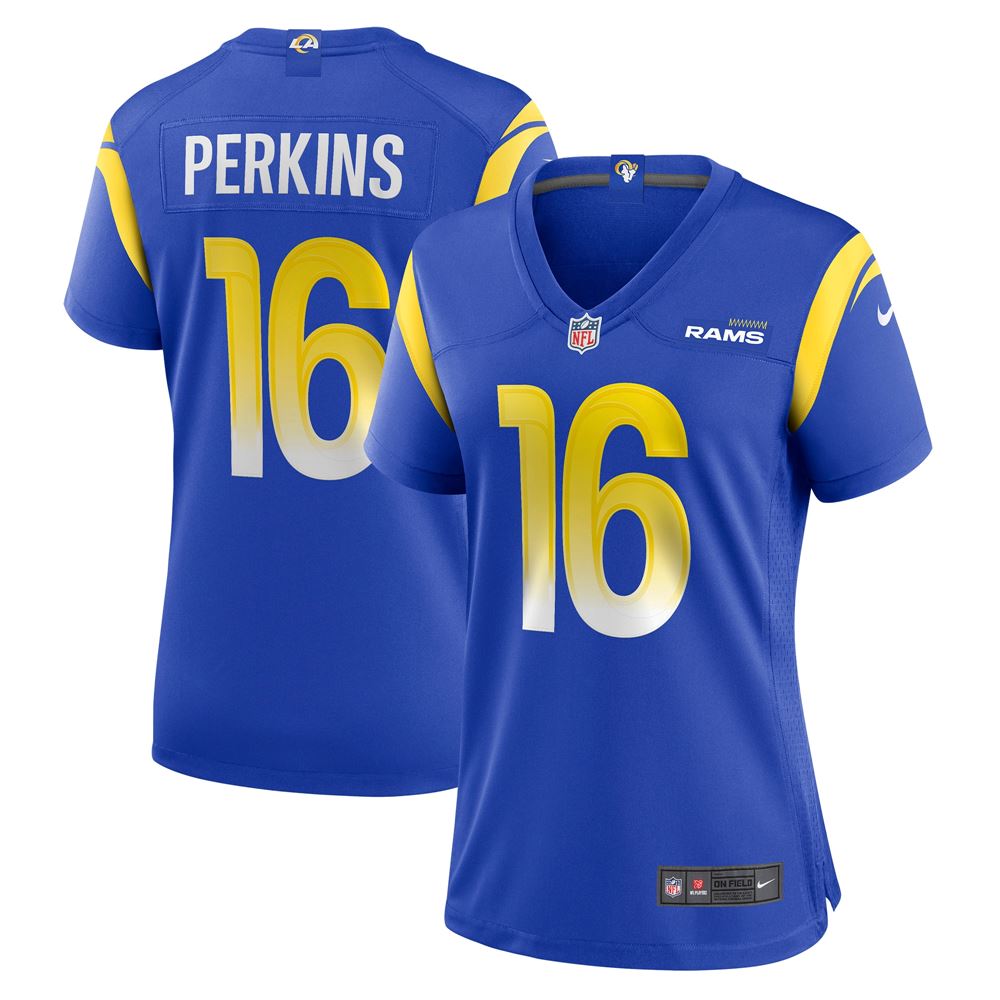 Women's Bryce Perkins Los Angeles Rams Womens Game Player Jersey Royal